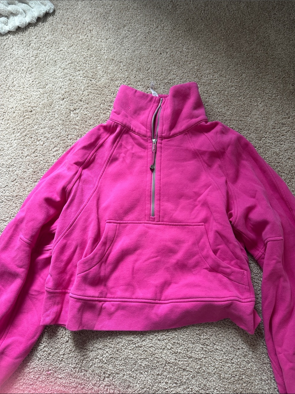 Lululemon Half-Zip Fleece Pullover in Bright Pink
